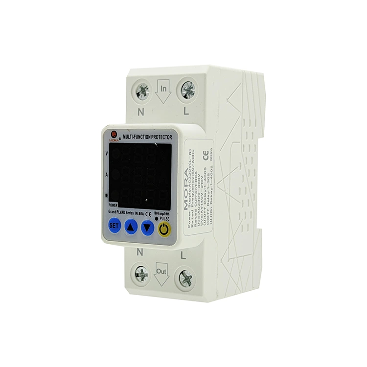 Protetor de tensão de reconexão automática 2P tipo M display triplo